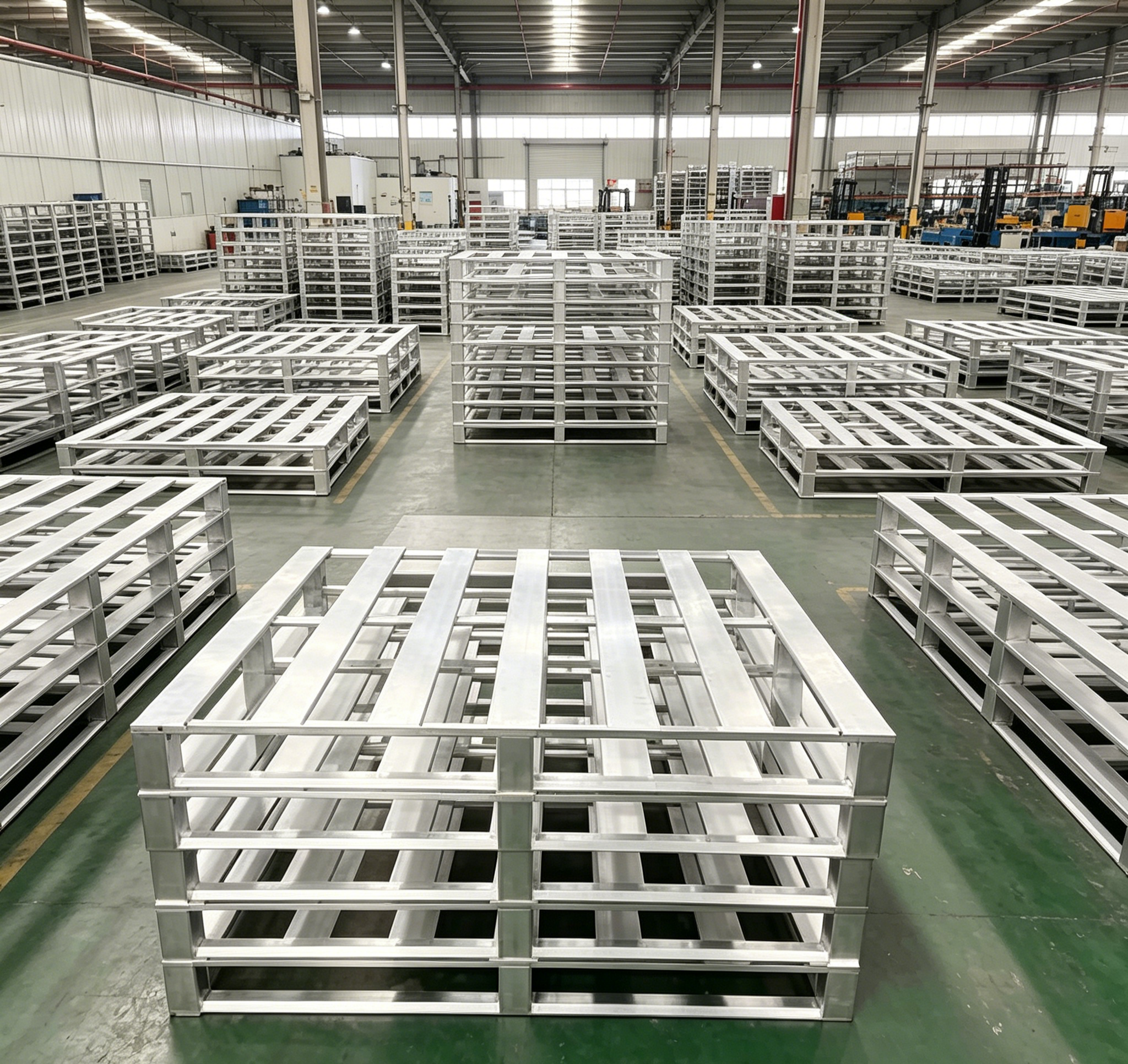 Warehouse Storage with Aluminum Pallets